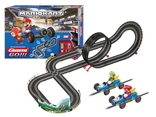 Mario Kart 8 - Carrera GO!!! Autorennbahn mit 5,3 Metern Strecke, inkl. Mario und Luigi Slotcars, spannende Features für rasante Rennen