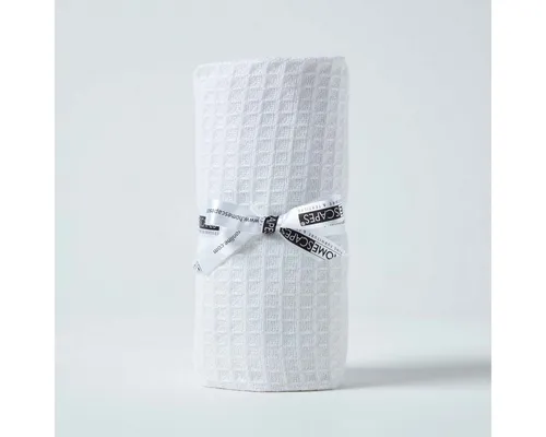 Plaid 100% Bio-Baumwolle Waffel Babydecke weiß, 90 x 110 cm, Homescapes