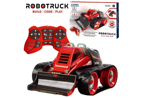 Sarcia.eu Spielzeug-Kran Xtrem Bots - Ferngesteuerter Robo Truck zum Programmieren lernen - Spielzeug-Kräne, innovatives Fahrzeug mit über 70 Teilen zum Selbstzusammenbau, fördert Kreativität und logisches Denken durch programmierbare Aktionen und spannende Licht- und Soundeffekte.