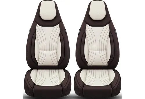 Schonbezüge Sitzbezüge für Seat Tarraco Bj ab 2018 in Braun/Beige C10 - Hochwertiges Sitzbezugset für die Vorderseite, atmungsaktiv und einfach zu installieren. Kompatibel mit Seitenairbags und Sitzheizung, ideal für den Schutz Ihrer Autositze.