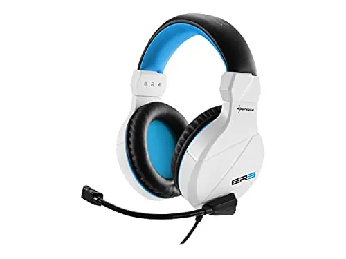 Sharkoon Rush ER3 Gaming Headset Weiß - Komfortables PC Stereo-Headset mit flexiblem Mikrofon und Lautstärkeregler für intensives Gaming-Erlebnis