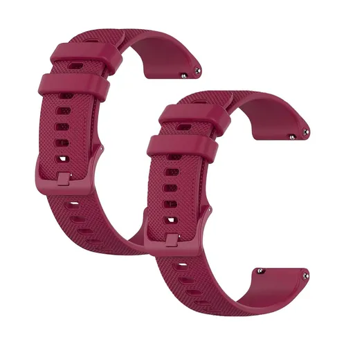 2x Armband 20mm, Farbe Rotwein, für universelle, flexible Sportuhr