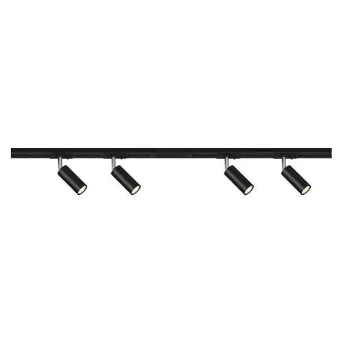 BRILONER Schienensystem Rail Komplettset mit 4 dimmbaren LED Spots - Leuchtbänder-Schienen mit flexiblem 1,5m Schienensystem und verstellbaren, dimmbaren LED-Spots für individuelle Lichtgestaltung und optimale Akzentbeleuchtung.