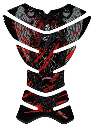 BIKE-label Tankpad Motorrad-Aufkleber Skull Totenkopf Tod schwarz rot kompatibel für Kawasaki X503703