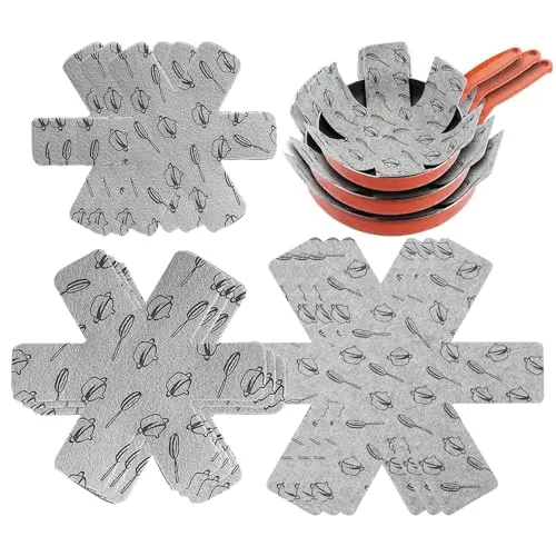 Stück Pfannenschutz Hitzebeständigerung, Stapelschutz aus Filz Extra Dicke Anti-Rutsch Stapelschutz für Pfannen, Töpfe und Schüsseln, Küchenutensilien 12