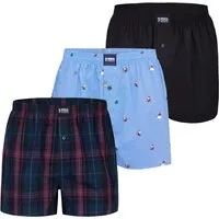 HAPPY SHORTS Boxer Christmas (3-St) Boxershorts schwarz L - Bequeme Boxershorts im festlichen Design, aus 100% Baumwolle, ideal für jeden Tag. Maschinenwaschbar und in Größe L erhältlich.