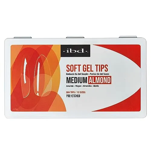 IBD Haargel IBD Soft Gel Tips Medium Almond 504 Stück - IBD Soft Gel Tips in Medium Almond für elegante, mandelförmige Nägel. 504 Tips in 12 Größen, ideal für professionelle Anwendungen und einfach in der Handhabung. Flexibel und robust für kreative Nail Designs.