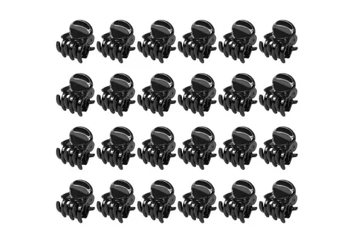 LuxusKollektion Haarklammer Mini Haarspangen 24 Stück Kunststoff Haarclips Schwarz Rutschfester