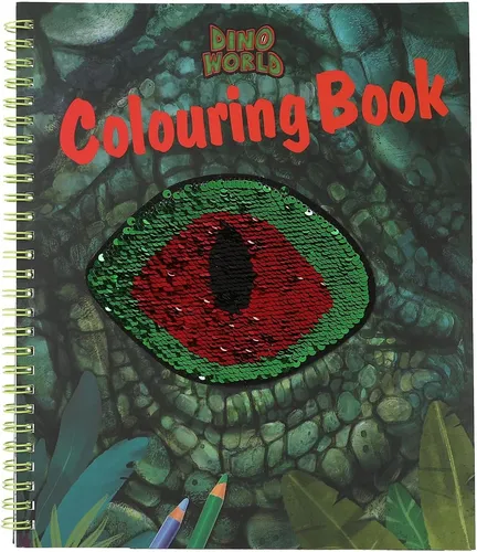 Depesche 12757 Dino World - Malbuch mit Pailletten Design NEU OVP+