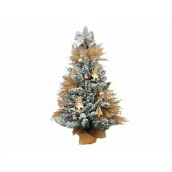 Laalu Weihnachtsbaum, Weiß, Braun, Silber, Kunststoff, Tanne, 60 cm, Dekoration, Weihnachtsdekoration, Weihnachtsbäume & Zubehör