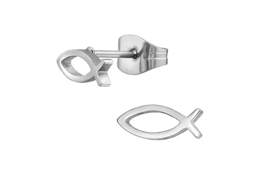 BUNGSA Ohrring-Set Ohrstecker Fischsymbol aus Edelstahl Unisex (1 Paar (2 Stück), 2-tlg), Ohrschmuck Ohrringe