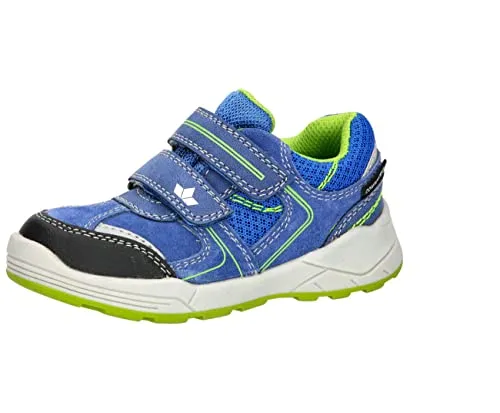 Lico Unisex Kinder Ashoka V Sneaker, blau/grün, 34 EU - Sneaker für Kinder mit robustem Leder-Obermaterial und praktischem Klettverschluss, ideal für aktive Abenteuer im Freien.