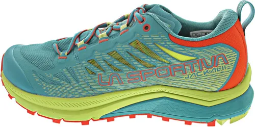 La Sportiva Jackal II Damen Laufschuhe lagoon/green banana (638728) 41,5 - Optimale Laufschuhe für Ultra-Wettkämpfe und lange Trainingsstrecken. Mit innovativer Dämpfungstechnologie für hohen Komfort und Atmungsaktivität, ideal für verschiedene Bodenverhältnisse.