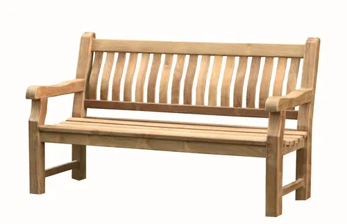 deVries Gartenbank Teakholz Park Bank - 165 cm braun - Robuste Gartenbank aus 100% Teakholz, ideal für entspannte Stunden im Freien. Modernes Design und hochwertige Verarbeitung bieten Komfort und Stil in Ihrem Garten.