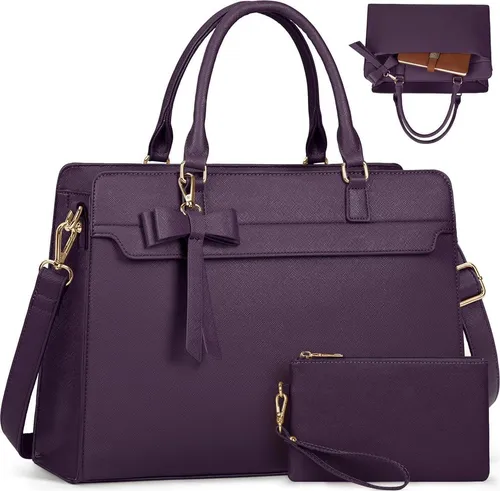 15,6 Zoll Laptoptasche Damen PU Leder Wasserdicht
