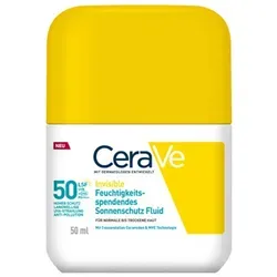 CERAVE Sonnenschutz Fluid Invisi. Feuchtigkeit LSF 50 - 50 ml - Hochwirksames Sonnenschutzfluid mit LSF 50, bietet intensive Feuchtigkeit und zieht schnell ein. Ideal für den täglichen Schutz der Haut.
