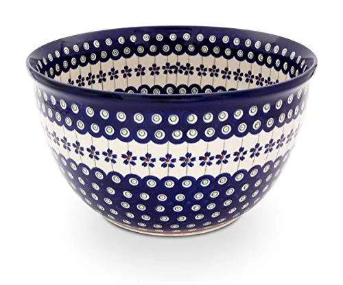 Original Bunzlauer Keramik Salat-Schüssel mit Innendekor V=4.5 Liter im Dekor 166a