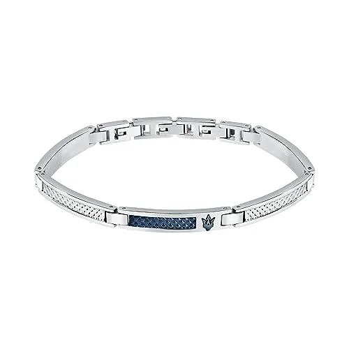 Maserati Herrenarmband aus Stahl, blaues IP, Iconic Collection – JM423AVD22