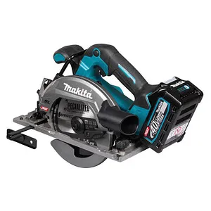 Makita Handkreissäge HS012GD201 XGT, akkubetrieben 40V - Sägen: Leistungsstarke, akkubetriebene Handkreissäge mit 57mm Schnittleistung, ideal für Dacharbeiten. Mit robustem Magnesium-Druckguss und Auto-Start Wireless System (AWS) für effizientes Arbeiten.