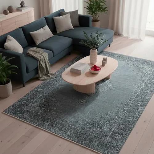 Kelim Vintage Teppich Wohnzimmer Silber 120 X 160 cm in silber von TESSO LIVING