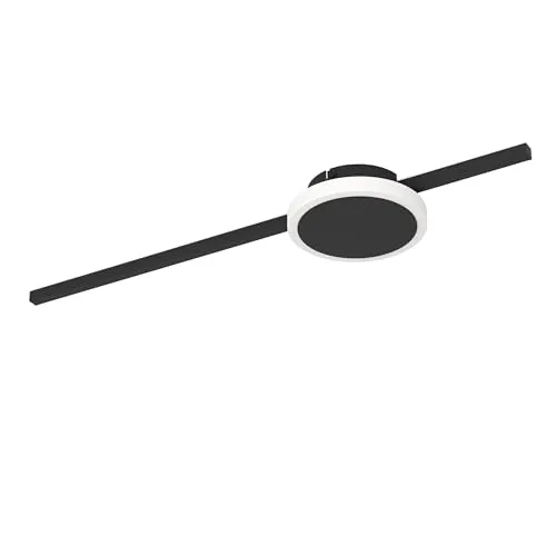 EGLO LED Deckenleuchte Sarginto - Minimalistische 2-flammige Deckenlampe aus schwarzem Metall und weißem Kunststoff, spendet warmweißes Licht für eine optimale Raumbeleuchtung.