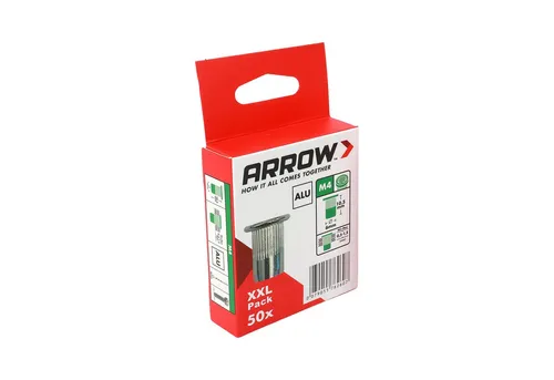 Produktbild Arrow Niete Blindnietmutter RN M4, Ø6x10,5 mm, 50 Stück, Aluminium Nietmuttern mit M4 Gewinde