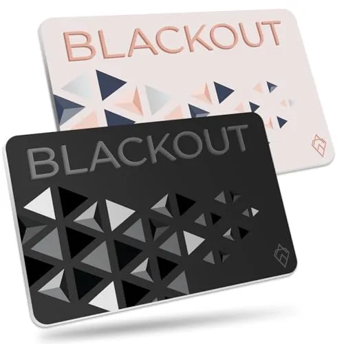 AKIELO Blackout – Ultradünne RFID Blocker Karte (2 Stück) – Die Einzige Lösung für den Kontaktlosen Kreditkarten Schutz – Die Ultimativer Geldbeutel Schutzkarte (Schwarz & Blush Edition - 2er)