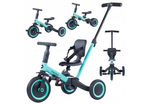 COIL Dreirad Lauflernrad 6in1 für Kinder - Multifunktionales Dreirad/Laufrad für Kinder ab 12 Monaten, mit höhenverstellbarem Sattel aus Ökoleder und Gummirädern für sicheren Fahrspaß.