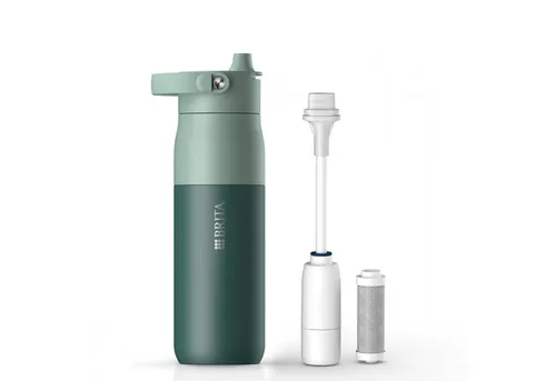 BRITA LARQ Essential Filter Trinkflasche 680ml - Hochwertige Edelstahl-Trinkflasche mit doppelwandiger Isolierung, hält Getränke 24h kalt. Reduziere Plastikmüll und genieße gefiltertes Wasser nachhaltig.