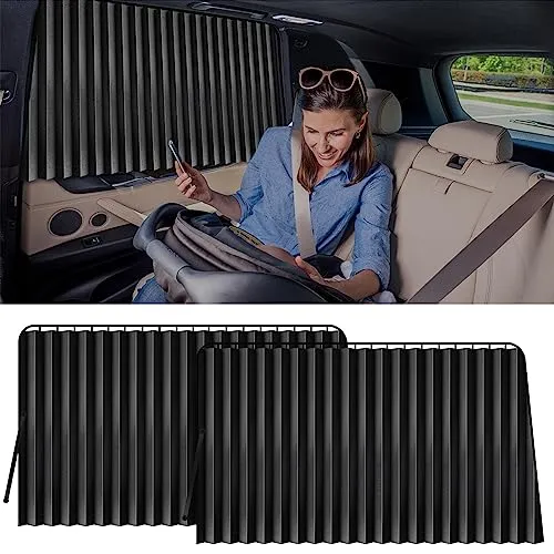 XCBYT Autofenster-Sonnenschutz, 99% UV-Schutz, Privatsphäre beim Stillen, Nickerchen, Wickeln, Camping, 2 Stück, für Heckscheibe