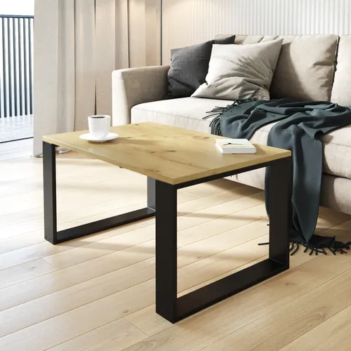 AKKE Artisan Eiche Couchtisch mit schwarzen Beinen 70x60x45 cm