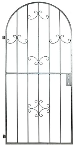 Gartentor Saturn Rundbogen Metalltor - Stabil und Wetterfest - Flügeltore mit einer Höhe von 1990 mm, verzinktem Metall und robustem Rahmen bieten Langlebigkeit und Schutz für Ihren Garten.