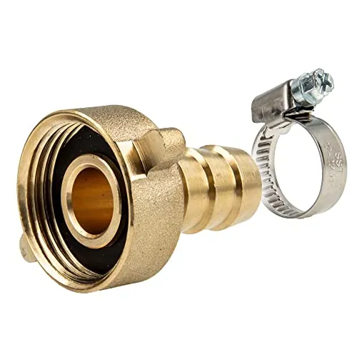 tecuro Schlauchverschraubung mit 1 1/2 Zoll ÜWM x Tülle Ø 32 mm, inkl. Schelle W4 25-40 mm