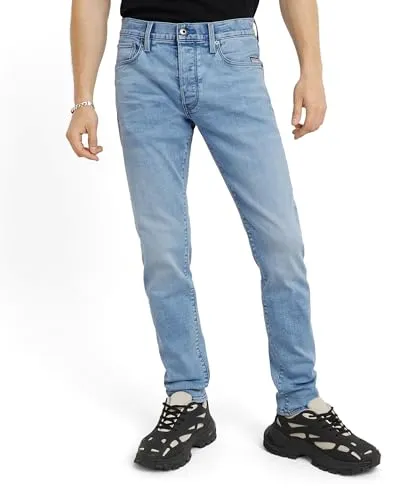 G-STAR Men's 3301 Slim Jeans - Blau (lt Aged D25742-8968-424), 33W/36L - Stylische Slim Jeans aus innovativem lederähnlichem Papiermaterial, 5 Taschen und Knopfverschluss, ideal für einen originellen Look.