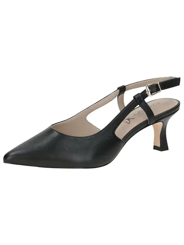CAPRICE Damen Slingpumps aus Leder - Elegante Spitzenschuhe in Schwarz (Black Nappa) - Damen-Pumps mit innovativem Memory-Schaum-Fußbett für ergonomischen Komfort und Gelenkschutz – ideal für schicke Anlässe.