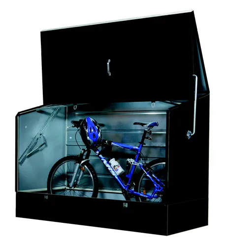 Tepro Trimetals Metallgerätehaus Fahrradbox für 3 Fahrräder, anthrazit - Gerätehaus aus galvanisiertem Stahl, ideal für die sichere Unterbringung von bis zu 3 Fahrrädern. Mit leichtem Öffnen durch Federzugsystem und abschließbaren Türgriffen.