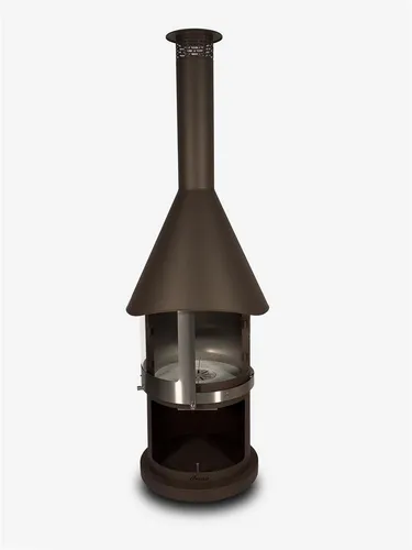 FIRESTAR Gartenkamin DN 700 Swing Glas 3. Generation Edelstahl braun-metallic