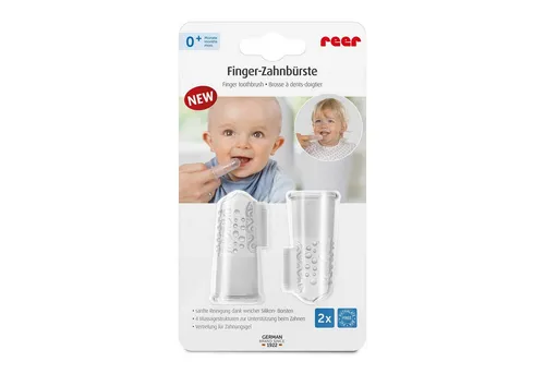 Reer Zahnbürste Finger-Zahnbürste 2er Set Silikon transparent / weiß