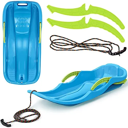 Kunststoff-Schlitten „Race S“ mit Bremsen – Blauer Kinderschlitten