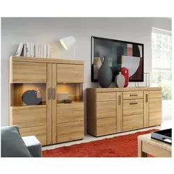 Lomadox Wohnzimmer-Set CARIATI-129, 2-tlg. mit Beleuchtung von Lomadox