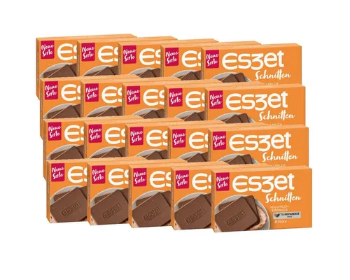 ESZET Schokolade, Eszet Schnitten Vollmilch Erdnuss 75g 20er Pack - Genießen Sie die Eszet Schnitten Vollmilch Erdnuss im praktischen 20er Pack. Zartschmelzende Schokolade kombiniert mit knackigen Erdnüssen – ideal für große Naschkatzen und für den Genuss im Büro oder Zuhause.