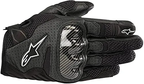 Alpinestars Stella SMX-1 Air V2 Handschuhe Damen - Schwarz - S - Motorradhandschuhe mit optimaler Passform für Frauen, aus perforiertem Leder und Mesh für beste Atmungsaktivität und Komfort. Integrierte Polsterung und Touchscreen-kompatible Fingerspitzen bieten zusätzlichen Nutzen.