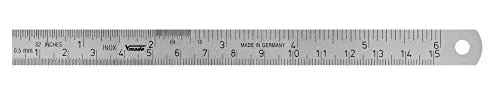 Vogel Germany Stahlmaßstab (Typ C, Messbereich 150 mm, Querschnitt 13 mm x 0,5 mm, rostfreier Federbandstahl, Ablesung von links nach rechts) 1010030015