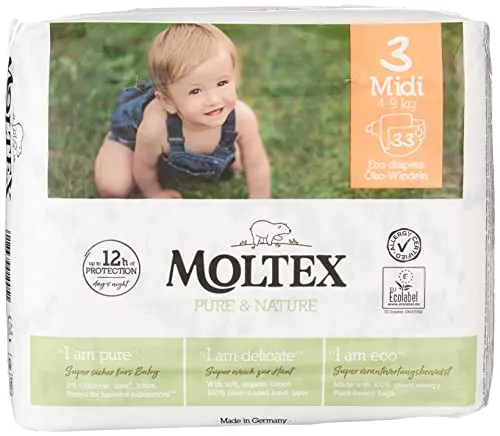 Moltex Pure & Nature Windeln, Größe 1-6 (Größe 3 MIDI)