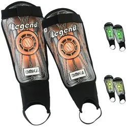 OMKA Fußball Schienbeinschoner OK400, Shinguard Schienbeinschoner Fußball-Schützer orange M