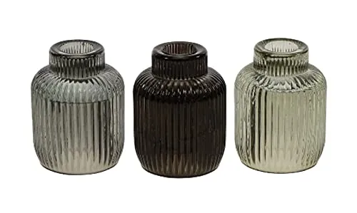 Teelichtglas & Kerzenhalter 2in1 (3er Set) - schönes Windlicht, Tischdeko, Teelichthalter, Kerzenständer