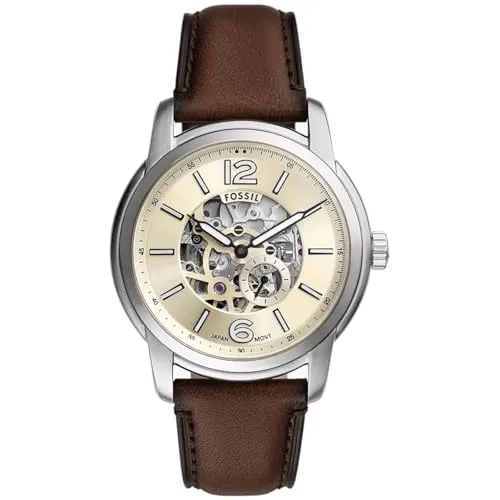 Fossil Herren Analog Automatik Uhr ME3264 in braun von Fossil