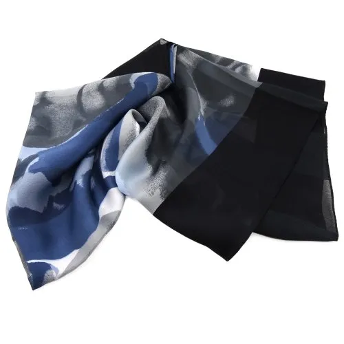 TigerTie Damen Satin Halstuch blau schwarz anthrazit grau 90 x 90 - Tuch Nickituch Schal