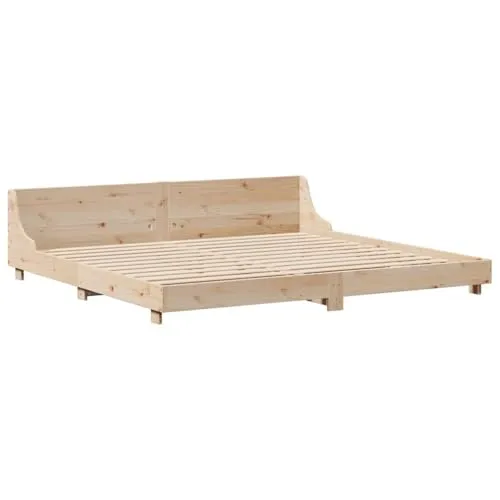 vidaXL Massivholzbett 200x200 cm aus Kiefer - Robustes Massivholzbett aus unbehandeltem Kiefernholz, ideal für erholsamen Schlaf und rustikales Ambiente. Inklusive stabiler Sperrholzlatten für optimale Matratzenunterstützung.