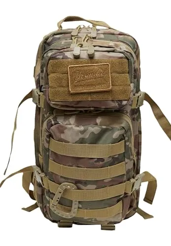 Brandit US Assault Pack Medium, Tactical C - Wanderrucksack mit großem Stauraum, ideal für Outdoor-Aktivitäten. Strapazierfähiges 600D Polyester, belüftete Schultergurte und Molle-System für zusätzliche Ausrüstung.